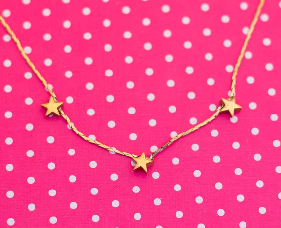 Vintage Golden Superstars Choker Necklace by Avon… - image 1