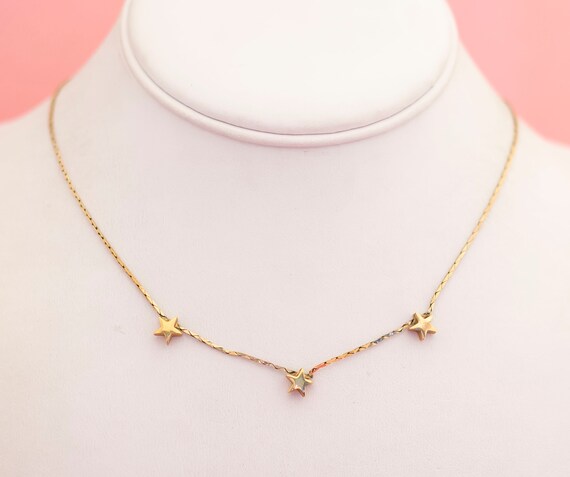 Vintage Golden Superstars Choker Necklace by Avon… - image 2