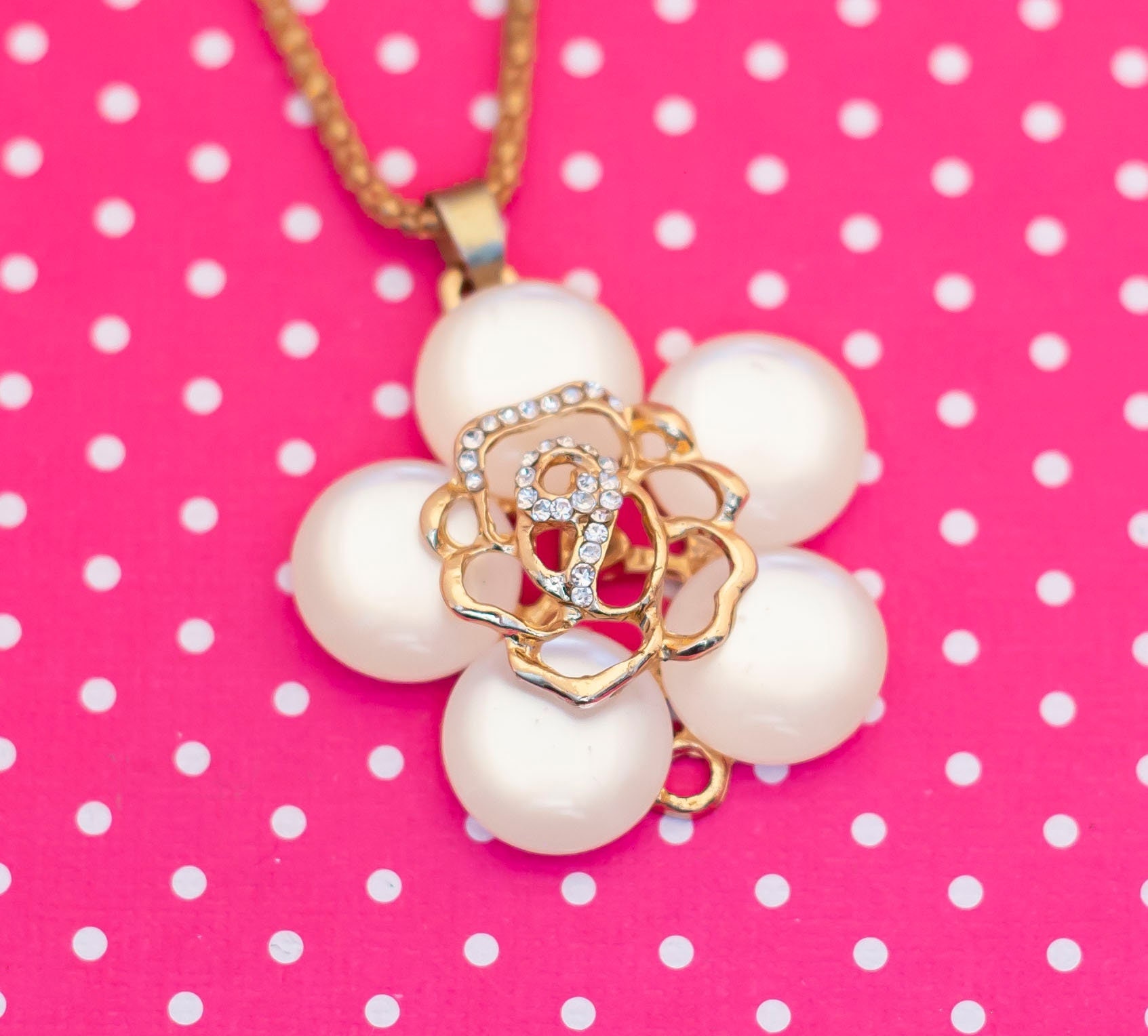 Vintage Star Pearl Rose Necklace 28 Inch - P19 - Etsy