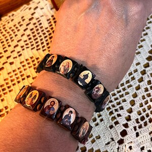 Orthodox Christian Prayer Bracelet: Jesus, Theotokos, St. Paisos Icons and St. Nektarios. image 8