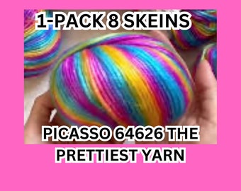 Ice Yarns Picasso Rainbow- Pastel 64626  "Pastel Rainbow Self-Striping Yarn Set - Ice Yarns Picasso 64626, 8 Skeins 1pk.