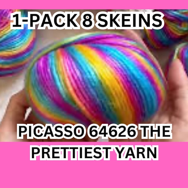 Ice Yarns Picasso Rainbow- Pastel 64626  "Pastel Rainbow Self-Striping Yarn Set - Ice Yarns Picasso 64626, 8 Skeins 1pk.