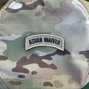 ASVAB WAIVER Tab, Morale Patch, Funny Military Patch, Hook and Loop Tactical Gift