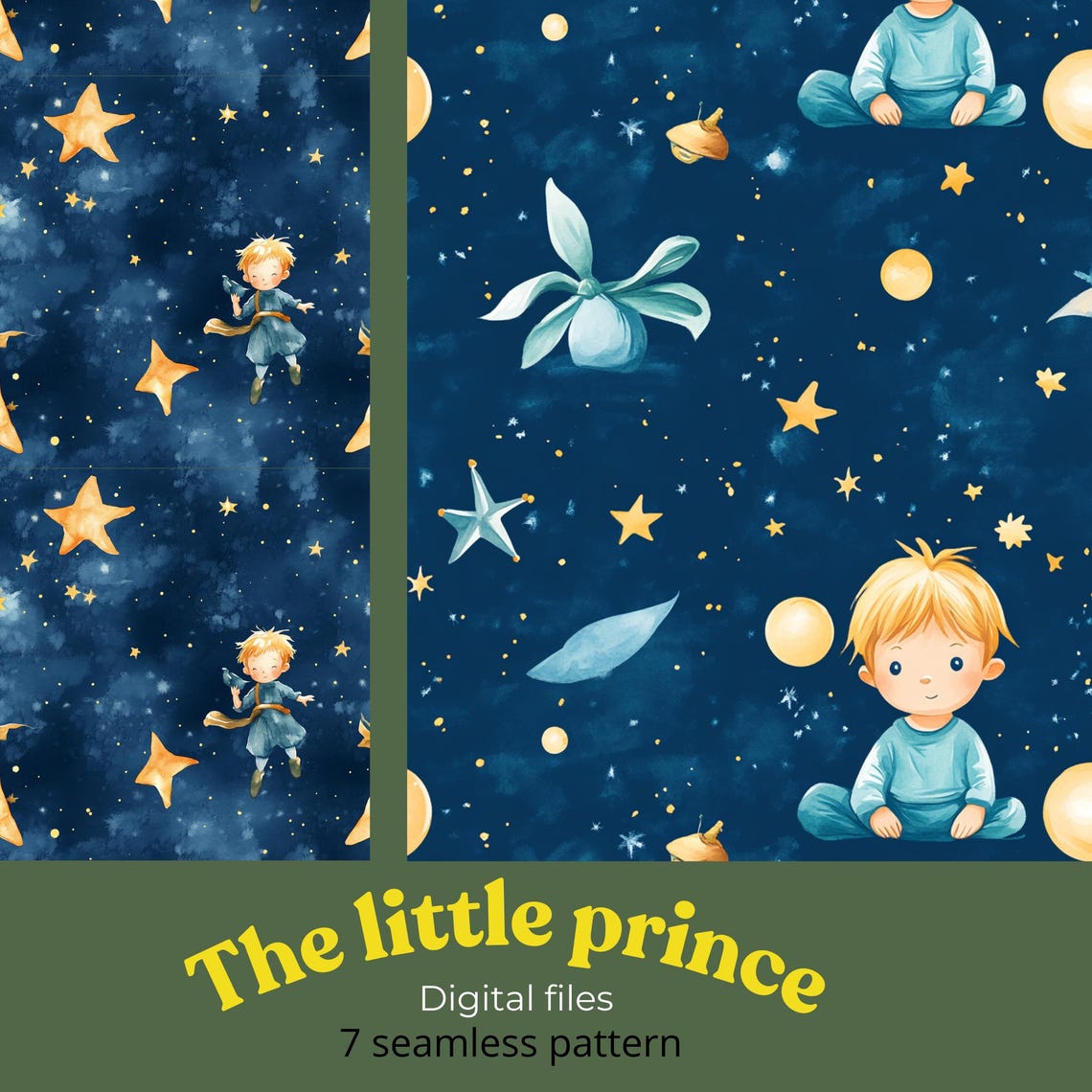The Little Prince Seamless Pattern Digital Paper - Etsy