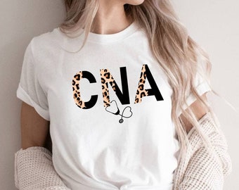Cna Nurse Shirt, Leopard Print Cna Shirts , Cna Gifts, Cna Tee, Nurse Gifts, Cna Graduation Shirt, Nursing School Tee, Nurse Life Shirt