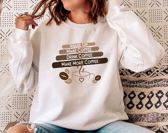 Coffee Sweatshirt, Coffee Lover Sweatshirt, Coffee Lover, Shirts For Women, Gift For Coffee Lover, But First Coffee, Coffee Sweater