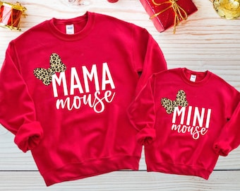 Mama Mouse Mini Mouse Sweatshirt, Mommy and Me sweatshirts, Disney family sweatshirt, Mama and Baby Matching Sweatshirts