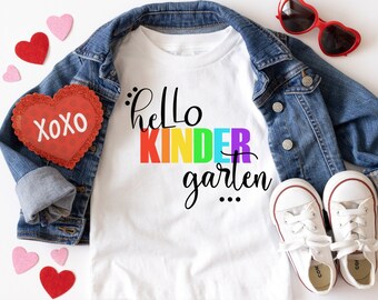Kindergarten, Hello Kindergarten Shirt, Custom Grade Shirt, First Day of School Shirt, Back To School, First Grade Shirts, Students Shirt