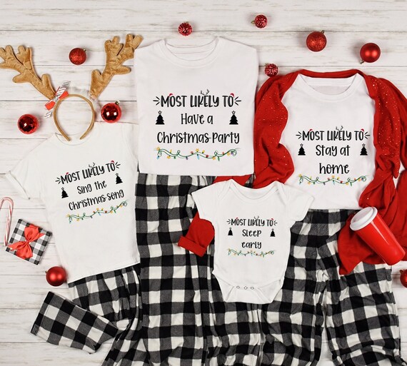 Divertido mas probable que sea camisas de refranes navidenos camiseta navidena a juego familiar regalos de Navidad camisetas navidenas mas probable que sea camiseta Etsy Espana