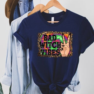 Bad Witch Vibes Shirt, Witch Shirt, Halloween Shirt, Halloween Gift, Halloween Tees, Halloween Party T-Shirt, Funny Halloween Shirts image 4