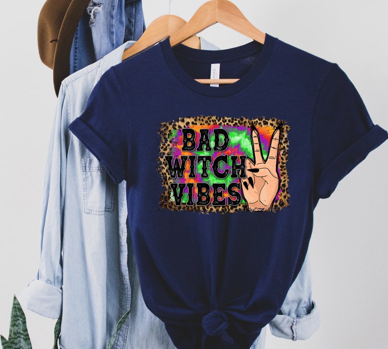 Bad Witch Vibes Shirt, Witch Shirt, Halloween Shirt, Halloween Gift, Halloween Tees, Halloween Party T-Shirt, Funny Halloween Shirts image 4