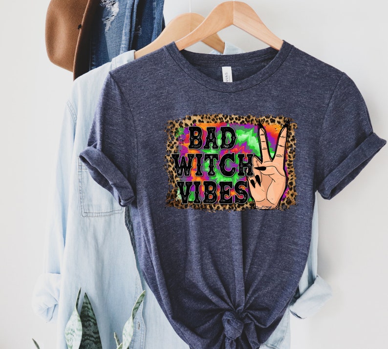 Bad Witch Vibes Shirt, Witch Shirt, Halloween Shirt, Halloween Gift, Halloween Tees, Halloween Party T-Shirt, Funny Halloween Shirts image 5