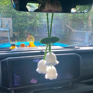 Lilly of the Valley Car Rearview Mirror Hanging Charm Crochet Pattern