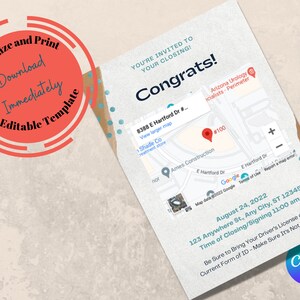 Real Estate Client Closing Invitation, Real Estate Marketing, Real Estate Agent
