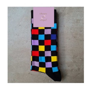 Multicolour Tattersall Black Socks