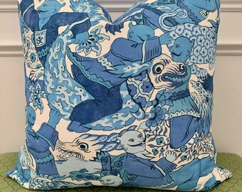 Scalamandre Dragon Dance Pillow //Chinoiserie // Custom Pillow Cover