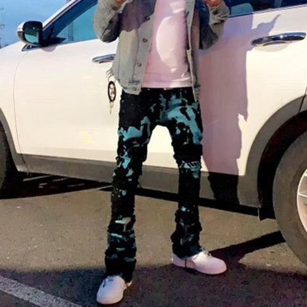 Stacked Pants Men Etsy