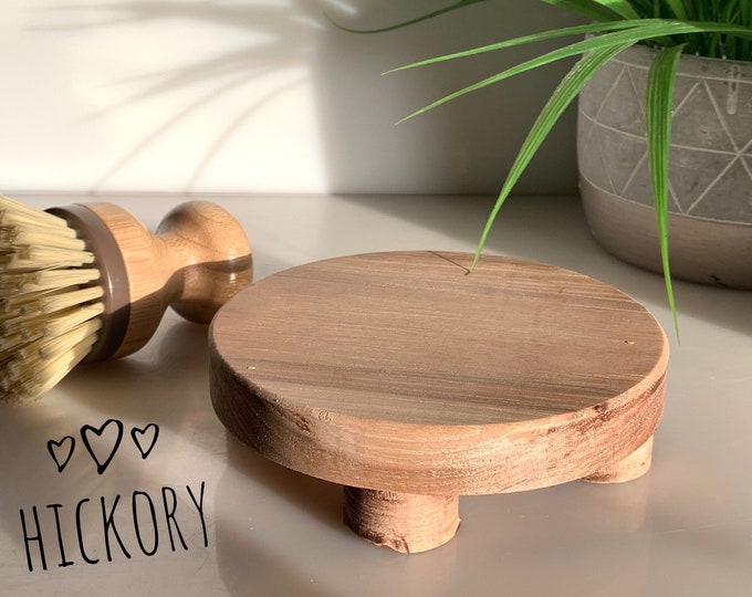 Round Bathroom Soap Stand/ Wood Riser Tray/ Kitchen Stand/ Candle ...