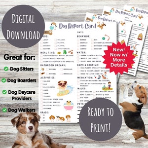 Hund Melden Sie sich, Melde-Karte, Sofortiger Download-Welpe Melden Sie sich, Hund zu Fuß melden Form, Pet Boarding, Hundetagesstätten, Tiersitter-Führer