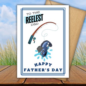 Vaderdagkaart, grappige vaderdagkaart, memekaart Happy Father's Day, kaart voor papa, humoristisch cadeau vader, stationaire kaart Reelest Fishing