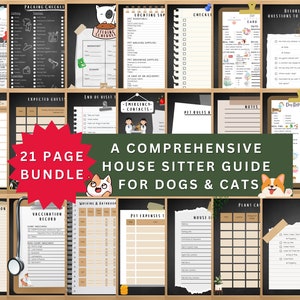 Guía de cuidado de perros, paquete de notas de cuidado de mascotas para cachorros, boleta de calificaciones para perros, formulario de informe para paseos de perros, alojamiento de mascotas, guardería para perros, instrucciones para cuidadores