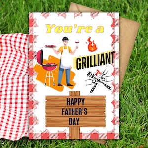 Vaderdagkaart, grappige vaderdagkaart, memekaart Happy Father's Day, kaart voor papa, humoristisch cadeau vader, Grill BBQ Fire Stationary Card
