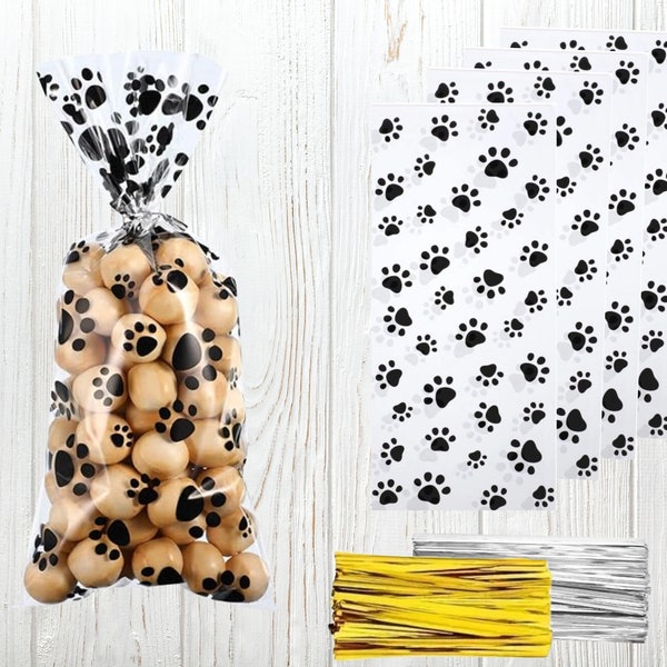 Dog Prints Cellophane Bags Etsy