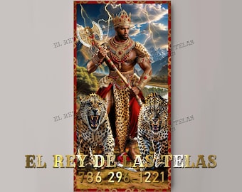 Shango throne panels / Decorative tapestry / Orishas / Yoruba religion / Santeria / Sublimation printing / Decoration for thrones
