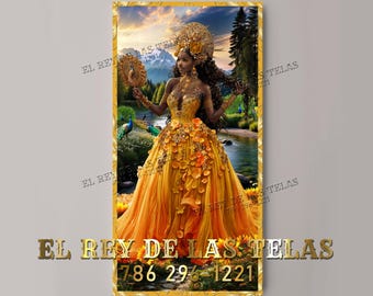 Panels for Oshun throne / Decorative tapestry / Orishas / Yoruba religion / Santeria / Sublimation printing / Decoration for thrones