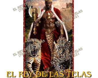 Shango New Throne Panels/ Decorative Tapestry/ Orishas/ Yoruba Religion/ Santeria/ Sublimation Printing/ Throne Decoration