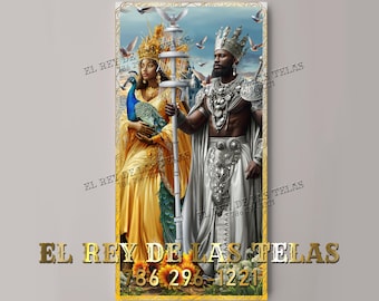 Panels for Oshun and Obatala throne/ Decorative tapestry/ Orishas/ Yoruba religion/ Santeria/ Sublimation printing/ Decoration for thrones