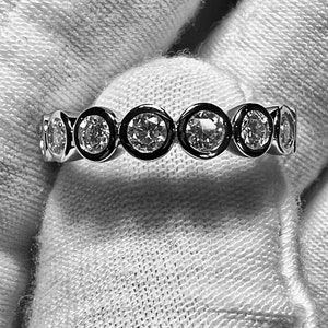 Certified 3mm Bezel Round Brilliant Moissanite Full Eternity Ring / Wedding Band/ Anniversary Ring