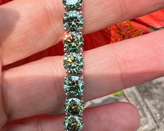 Zertifiziertes 6.5MM Farbe Moissanite Tennisarmband / Test Positiv / Wählen Sie Ihre Farbe aus