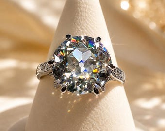5 Carat Round Brilliant Moissanite Engagement Ring, Vintage Gallery Ring, Ornate Filigree Solitaire, 925 Silver or 10K Gold