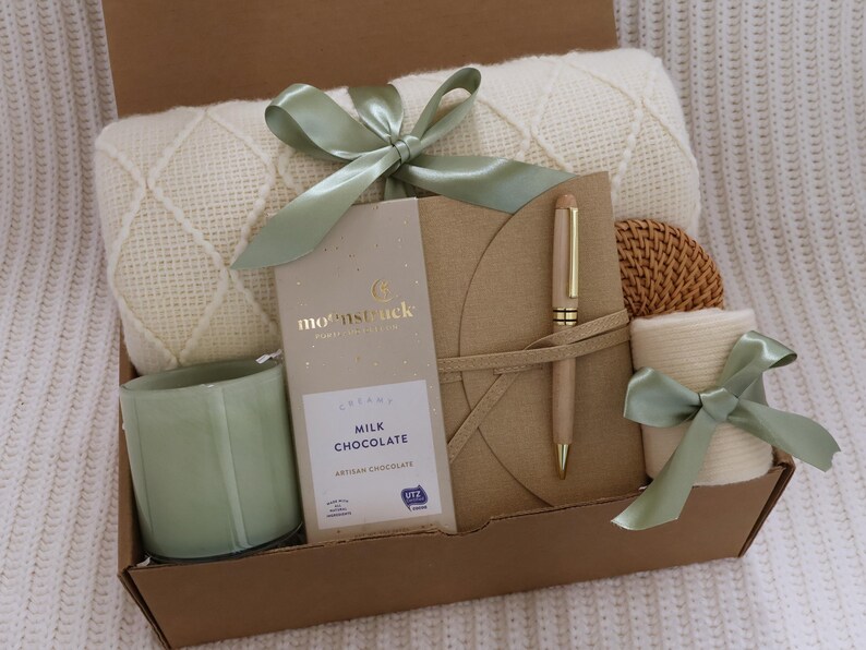 Sympathy Gift Box, Care Package For Her, Care Package, Sending Love and Hugs, Thinking of you Gift Box, Hygge Gift Box With Blanket SageCandleJournal