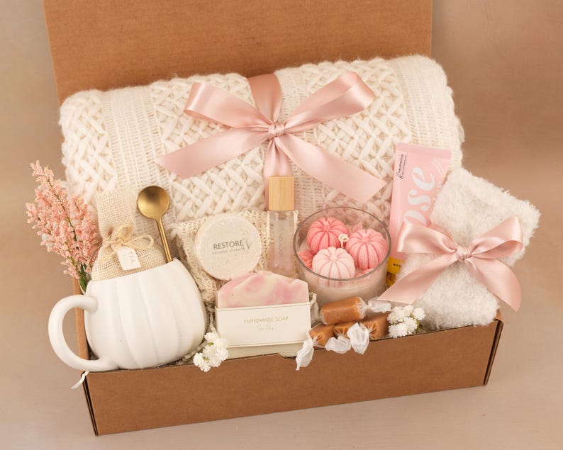 Pensando en ti, Caja de regalo de suculentas, Te extraño, Caja de regalo de amistad, Paquete de cariño, Regalo para demostrar que piensas en mí Fall Pink Pumpkin