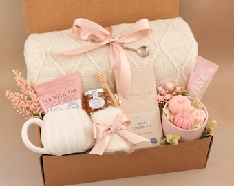 Sending a hug gift box, thinking of you, birthday gift, self care gift basket, warm and cozy, thank you gift box, get well soon