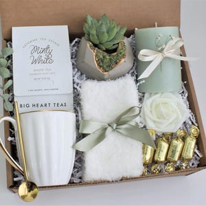 Self Care Gift Box, Sending hugs gift box, Care Package For Her, Care Package Friend, Tea Gift Box, Cheer Up Gift Box, Thinking Of You GeodeGreen Succulent