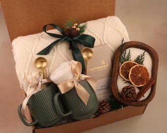 Holiday Gift Box For Family, Couples Gift Set, Hygge Gift Basket For Couples, Families, Cozy Winter Care Package