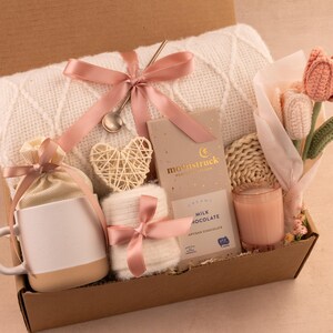 Gift Box Get Well Care Package for Him | Care Package for Him | Surgery Care Package for Men | Thinking of You Care Package for Men Gift Pink Tulip Heart