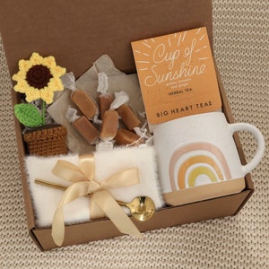 Warm gift, sending a hug, hygge gift box, recovery gift basket, get well soon, thinking of you, thank you gift, care package for her Sunshine Small