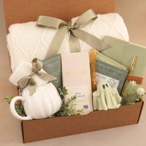 Pensando en ti, Caja de regalo de suculentas, Te extraño, Caja de regalo de amistad, Paquete de cariño, Regalo para demostrar que piensas en mí Sage Ghost Candle