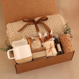 Regalo de condolencia para hombres, regalos para amigas, paquete de cuidados para recuperarse, paquete de cuidados para sentirse mejor, caja de regalo de agradecimiento para mujeres. SpaRusticBrownFlower