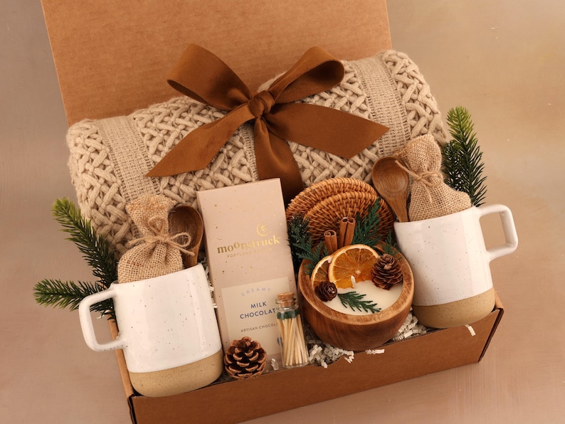 Sending Healing Vibes Gift Box For Women, Gift Basket With Blanket, Succulent, Socks, Candle, Get Well Gift For Her, Thinking Of You Gift RusticDualMug