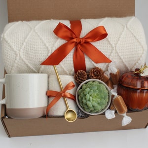 Self Care Gift Box, Sending hugs gift box, Care Package For Her, Care Package Friend, Tea Gift Box, Cheer Up Gift Box, Thinking Of You Fall PumpkinCandle