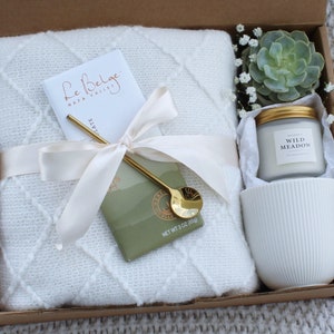 Sending a hug gift box, thinking of you, birthday gift, self care gift basket, warm and cozy, thank you gift box, get well soon Green Mountain Succ