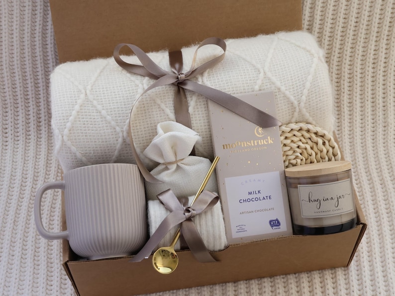 Gift Basket Get Well Care Package for Him, Care Package for Him, Surgery Care Package for Men, Thinking of You Care Package for Men Hug in Jar Greyish