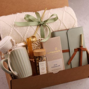 Gift Basket Get Well Care Package for Him, Care Package for Him, Surgery Care Package for Men, Thinking of You Care Package for Men Sage Journal Tea