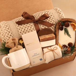 Self Care Gift Box, Sending hugs gift box, Care Package For Her, Care Package Friend, Tea Gift Box, Cheer Up Gift Box, Thinking Of You WoodCandleRusticChoc