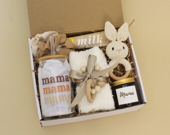 New Mom and Baby Gift Box for Women After Birth, Baby Gift Basket, Postpartum Care Package, Push Present, Newborn Boys, Girls, Unisex